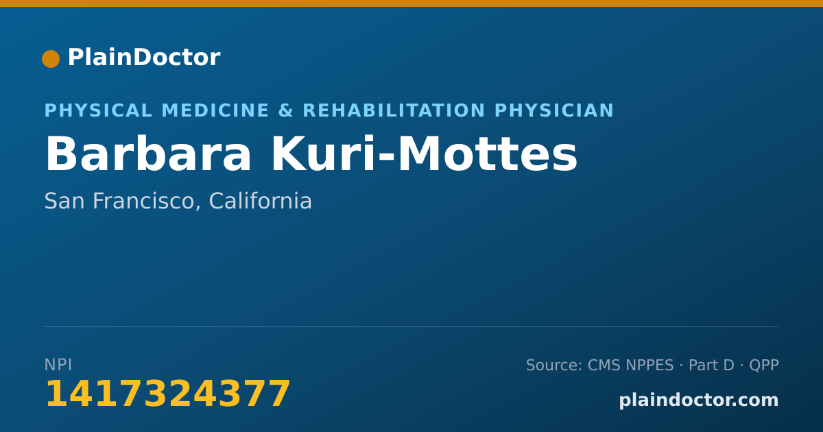 Shareable card for Barbara Kuri-Mottes - Physical Medicine & Rehabilitation Physician, San Francisco, CA