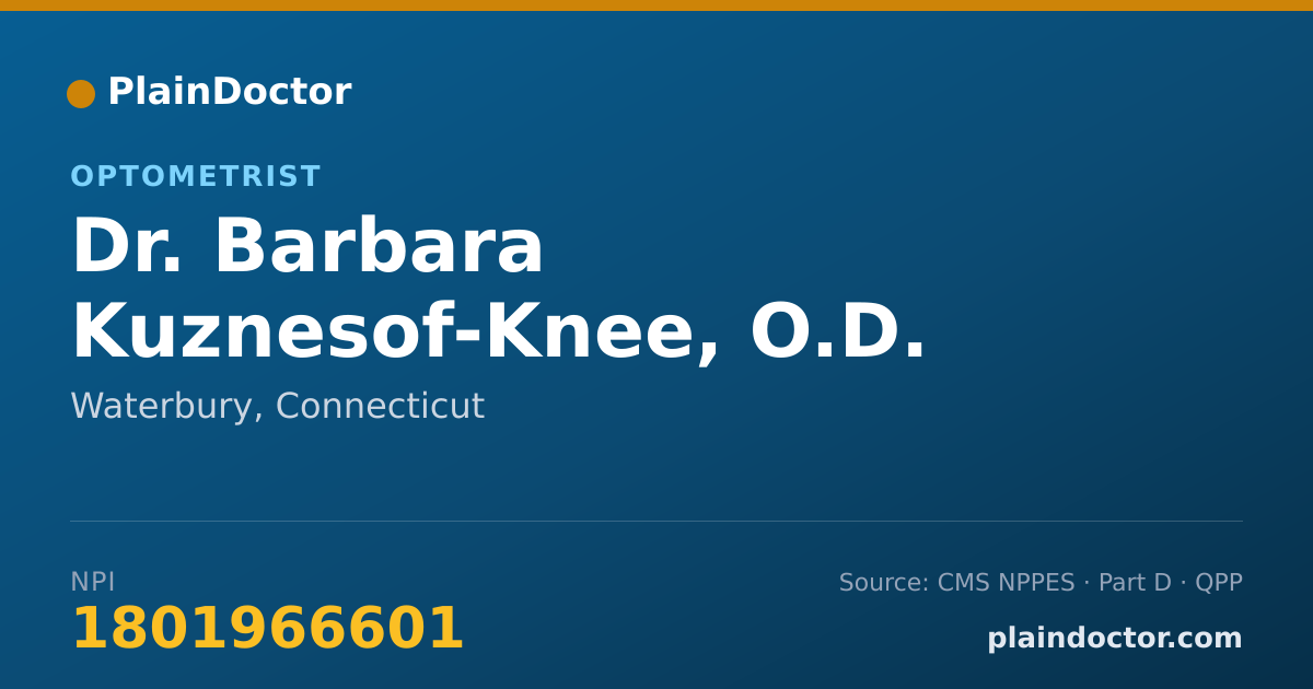 Shareable card for Barbara Kuznesof-Knee, O.D. - Optometrist, Waterbury, CT