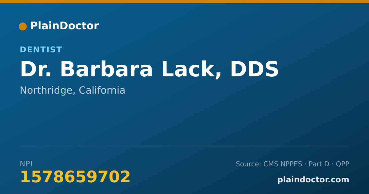Shareable card for Barbara Lack, DDS - Dentist, Northridge, CA