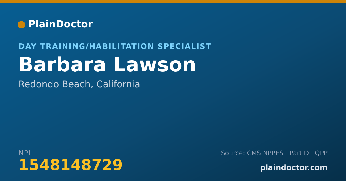 Shareable card for Barbara Lawson - Day Training/Habilitation Specialist, Redondo Beach, CA
