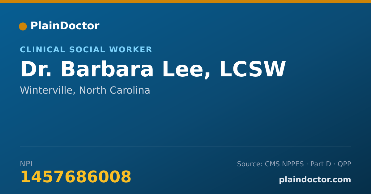 Shareable card for Barbara Lee, LCSW - Clinical Social Worker, Winterville, NC