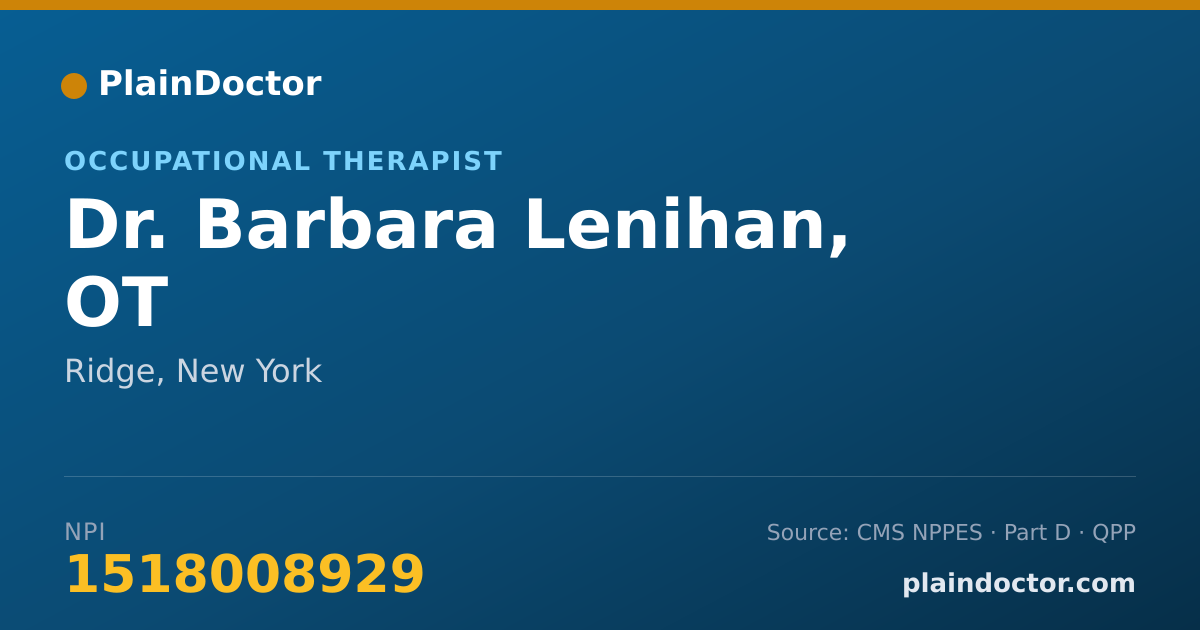 Shareable card for Barbara Lenihan, OT - Occupational Therapist, Ridge, NY