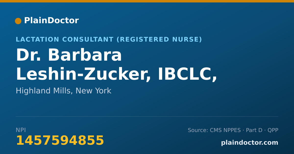 Shareable card for Barbara Leshin-Zucker, IBCLC, RLC - Lactation Consultant (Registered Nurse), Highland Mills, NY