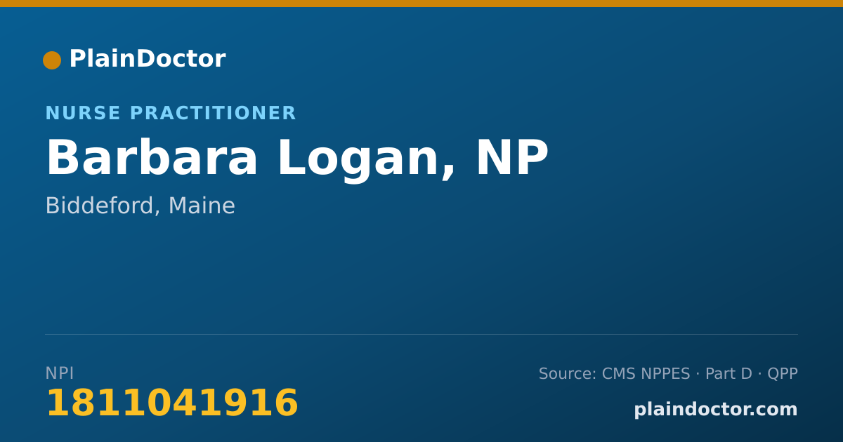Shareable card for Barbara Logan, NP - Nurse Practitioner, Biddeford, ME