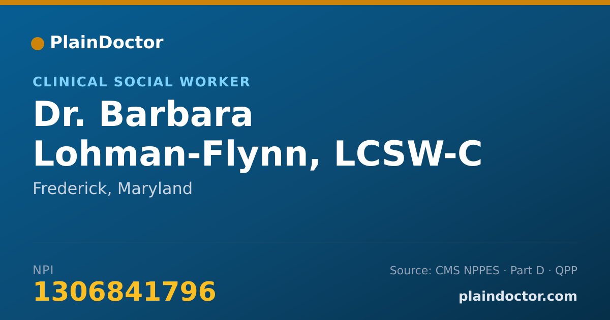 Shareable card for Barbara Lohman-Flynn, LCSW-C - Clinical Social Worker, Frederick, MD