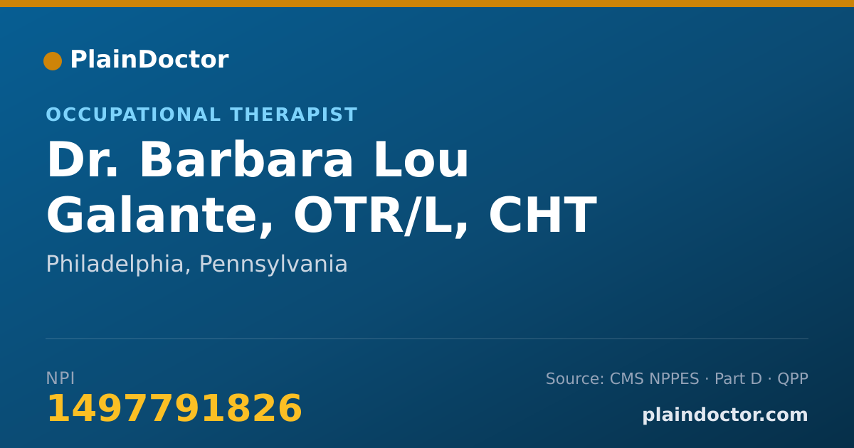 Shareable card for Barbara Lou Galante, OTR/L, CHT - Occupational Therapist, Philadelphia, PA