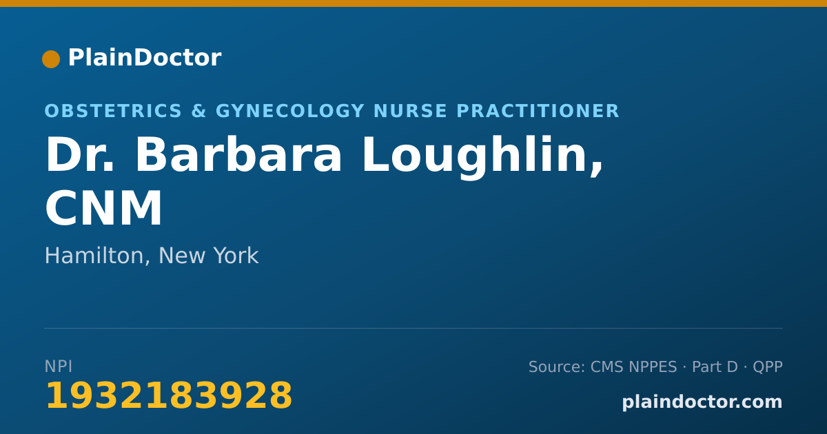 Shareable card for Barbara Loughlin, CNM - Obstetrics & Gynecology Nurse Practitioner, Hamilton, NY