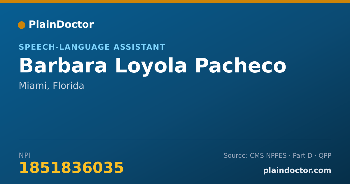 Shareable card for Barbara Loyola Pacheco - Speech-Language Assistant, Miami, FL