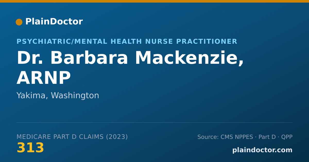 Shareable card for Barbara Mackenzie, ARNP - Psychiatric/Mental Health Nurse Practitioner, Yakima, WA