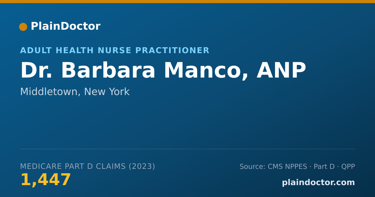 Shareable card for Barbara Manco, ANP - Adult Health Nurse Practitioner, Middletown, NY