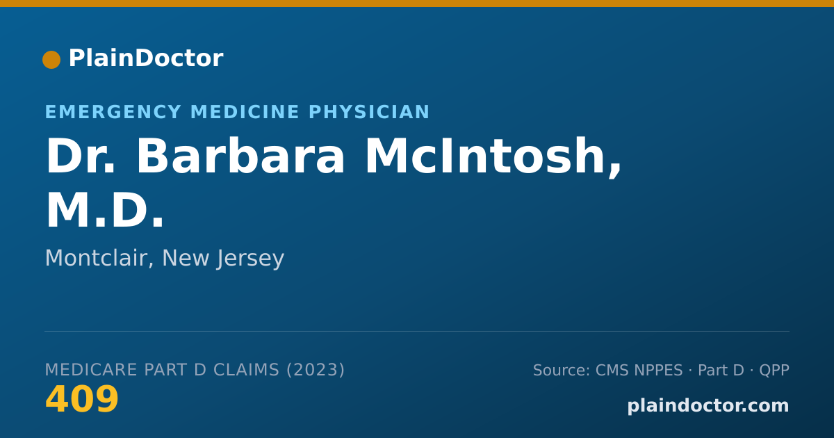 Shareable card for Barbara McIntosh, M.D. - Emergency Medicine Physician, Montclair, NJ
