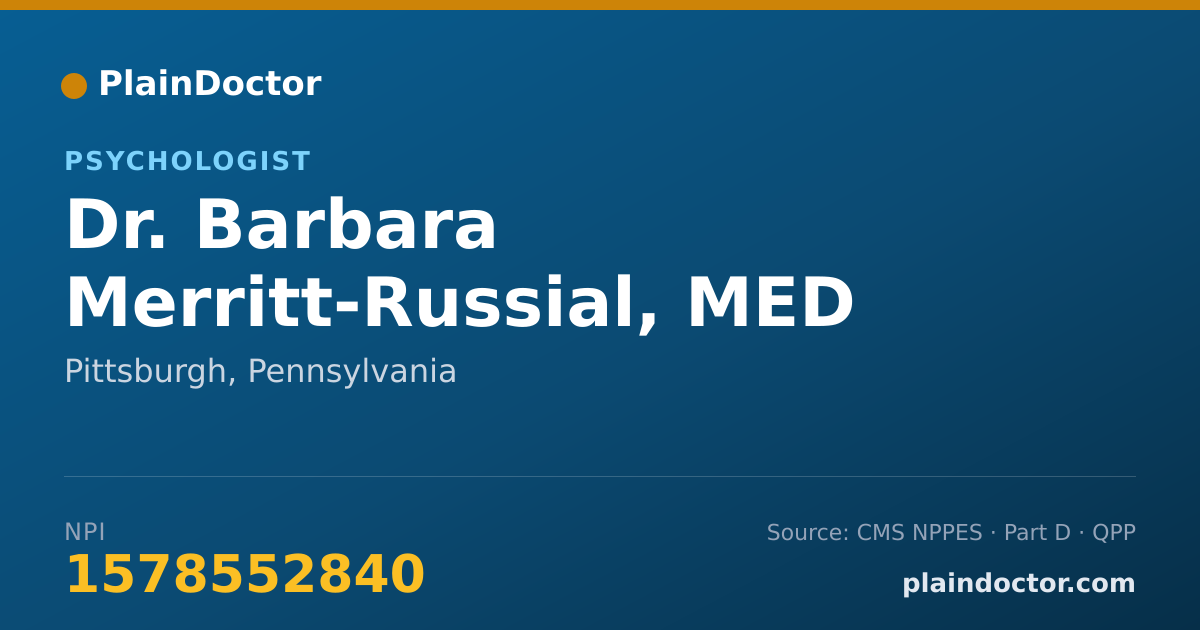 Shareable card for Barbara Merritt-Russial, MED LP - Psychologist, Pittsburgh, PA