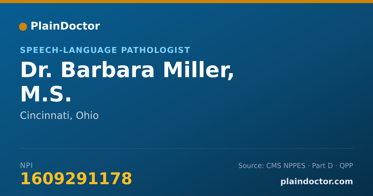 Shareable card for Barbara Miller, M.S. - Speech-Language Pathologist, Cincinnati, OH