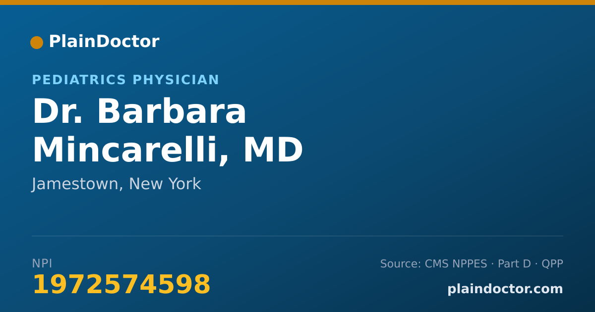 Shareable card for Barbara Mincarelli, MD - Pediatrics Physician, Jamestown, NY