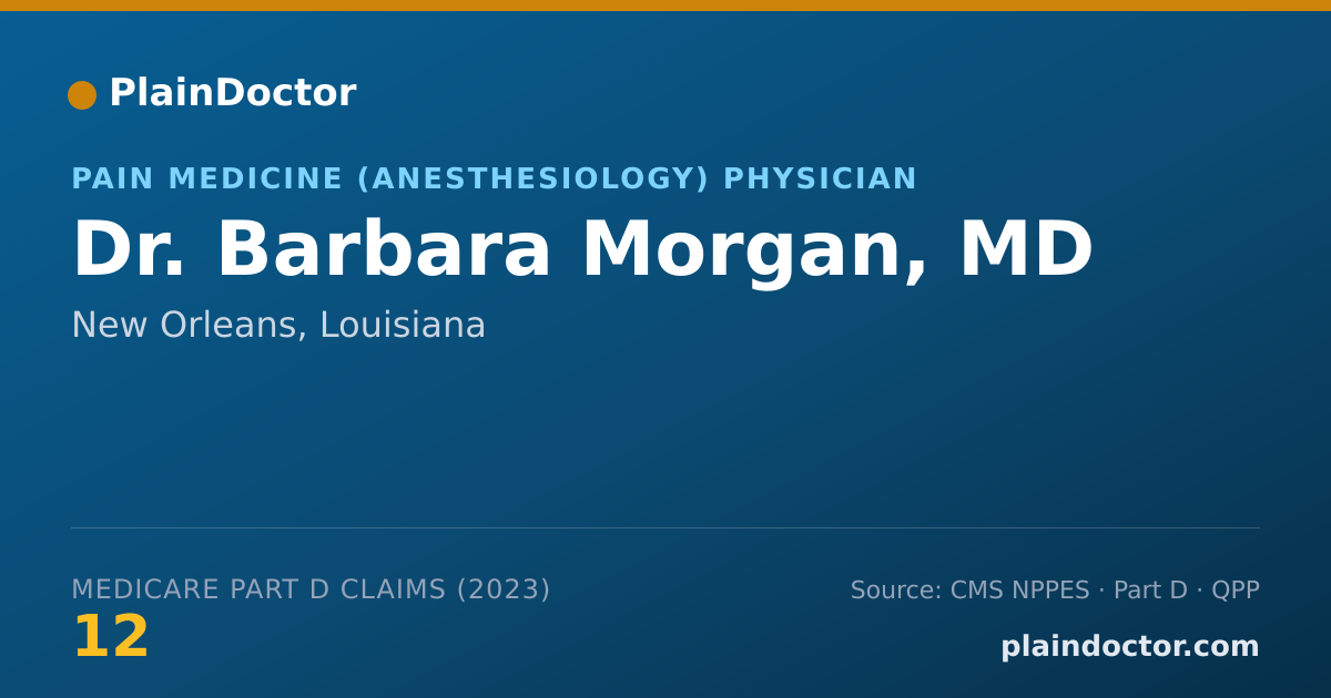 Shareable card for Barbara Morgan, MD - Pain Medicine (Anesthesiology) Physician, New Orleans, LA
