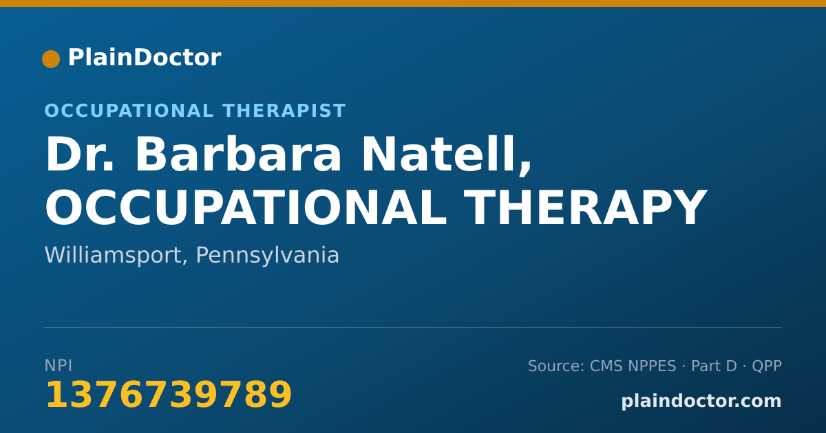 Shareable card for Barbara Natell, OCCUPATIONAL THERAPY - Occupational Therapist, Williamsport, PA