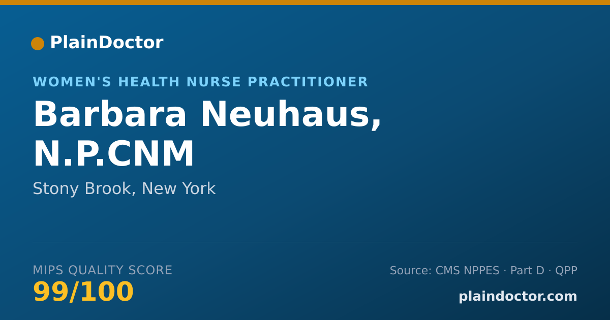 Shareable card for Barbara Neuhaus, N.P.CNM - Women's Health Nurse Practitioner, Stony Brook, NY