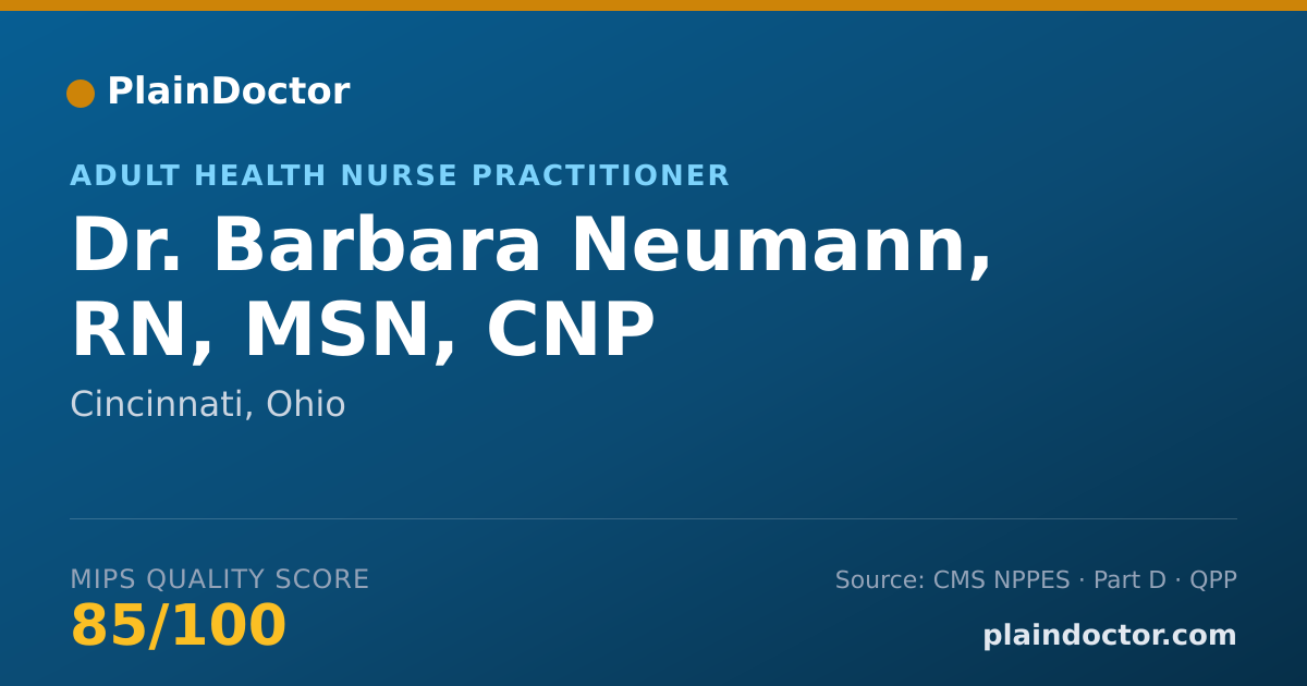Shareable card for Barbara Neumann, RN, MSN, CNP - Adult Health Nurse Practitioner, Cincinnati, OH
