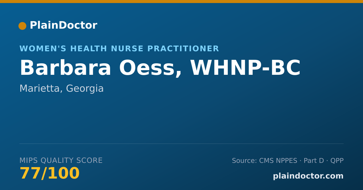 Shareable card for Barbara Oess, WHNP-BC - Women's Health Nurse Practitioner, Marietta, GA