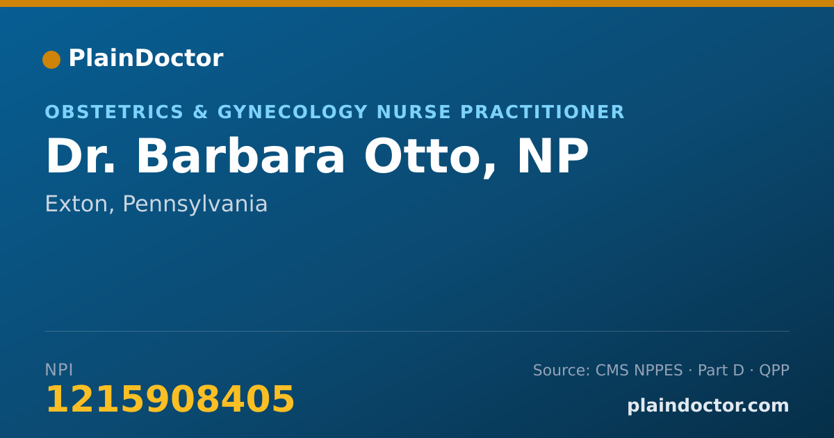 Shareable card for Barbara Otto, NP - Obstetrics & Gynecology Nurse Practitioner, Exton, PA