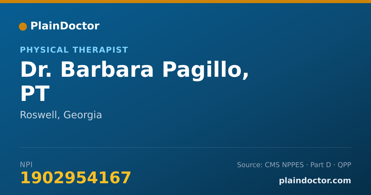 Shareable card for Barbara Pagillo, PT - Physical Therapist, Roswell, GA