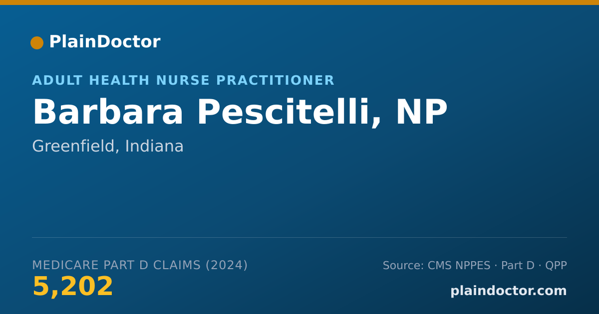 Shareable card for Barbara Pescitelli, NP - Adult Health Nurse Practitioner, Greenfield, IN