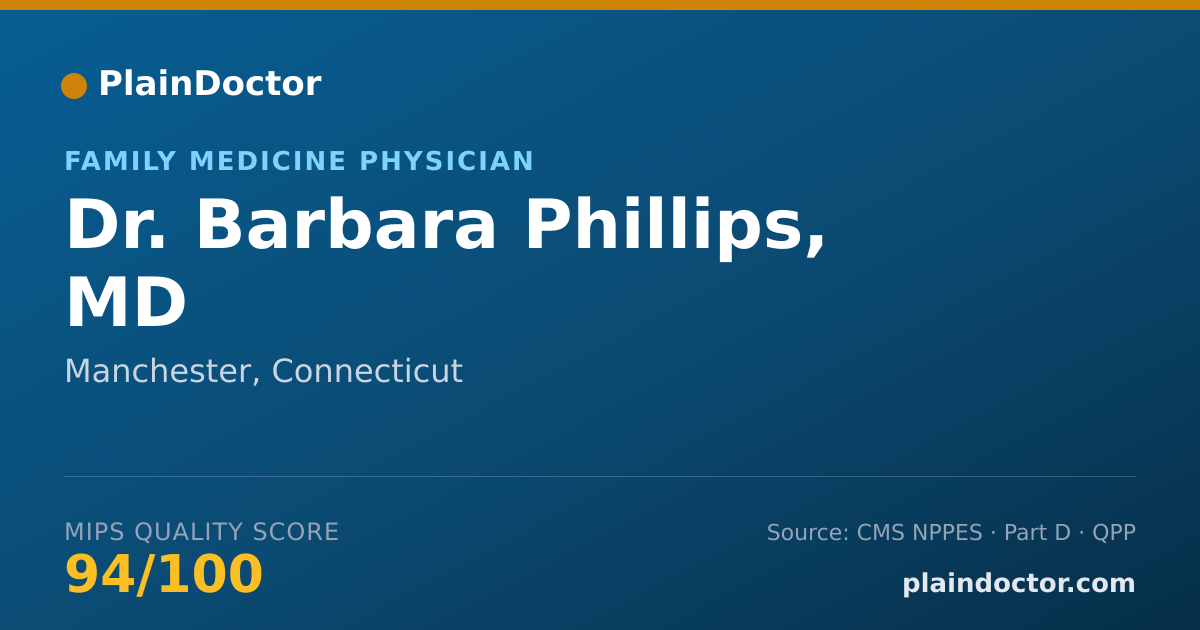Shareable card for Barbara Phillips, MD - Family Medicine Physician, Manchester, CT