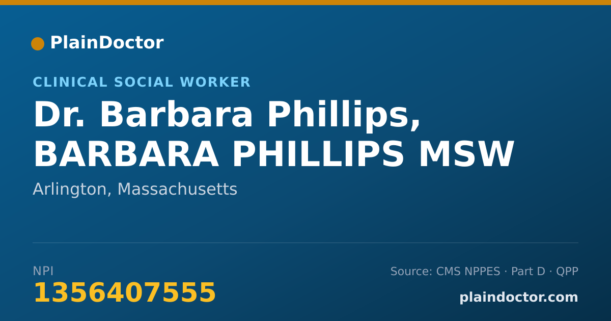Shareable card for Barbara Phillips, BARBARA PHILLIPS MSW - Clinical Social Worker, Arlington, MA