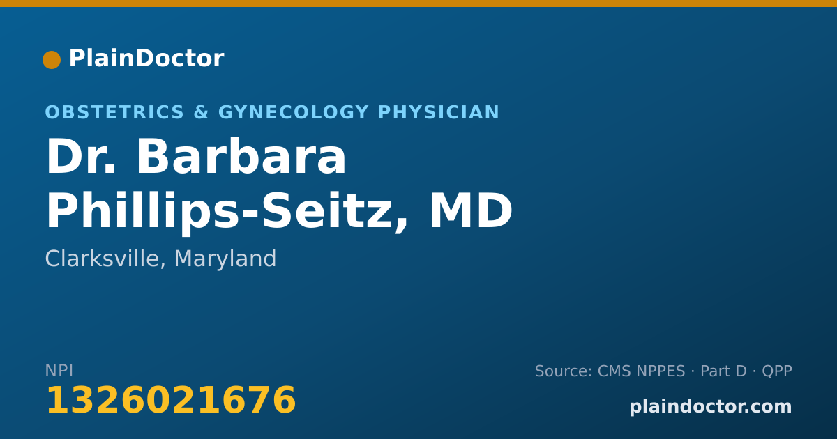 Shareable card for Barbara Phillips-Seitz, MD - Obstetrics & Gynecology Physician, Clarksville, MD