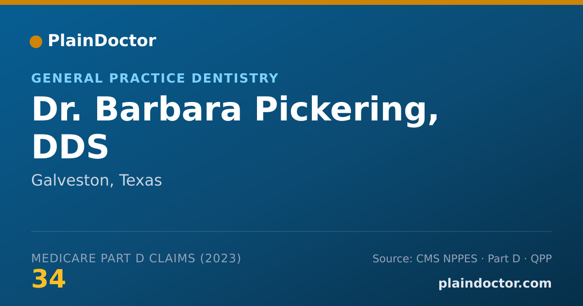 Shareable card for Barbara Pickering, DDS - General Practice Dentistry, Galveston, TX