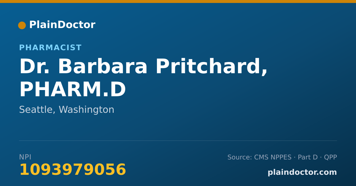 Shareable card for Barbara Pritchard, PHARM.D - Pharmacist, Seattle, WA