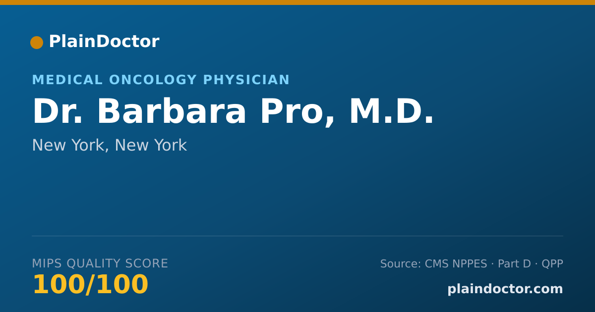 Shareable card for Barbara Pro, M.D. - Medical Oncology Physician, New York, NY
