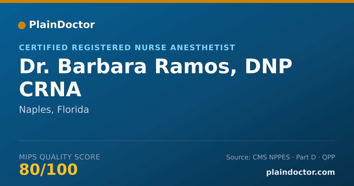 Shareable card for Barbara Ramos, DNP CRNA - Certified Registered Nurse Anesthetist, Naples, FL