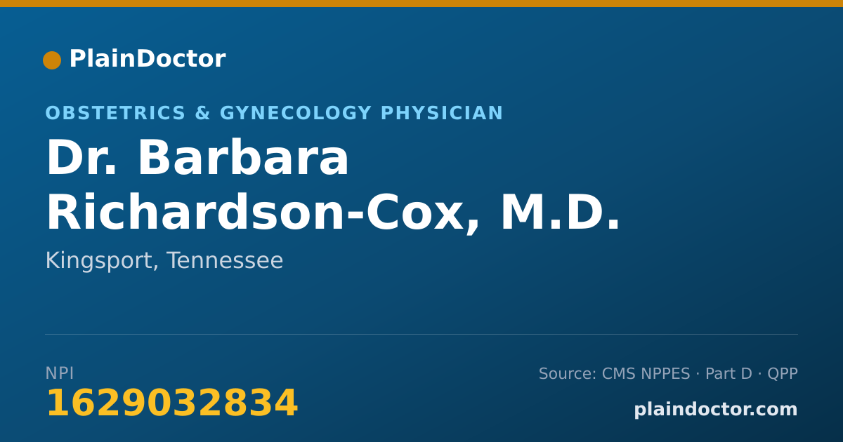 Shareable card for Barbara Richardson-Cox, M.D. - Obstetrics & Gynecology Physician, Kingsport, TN