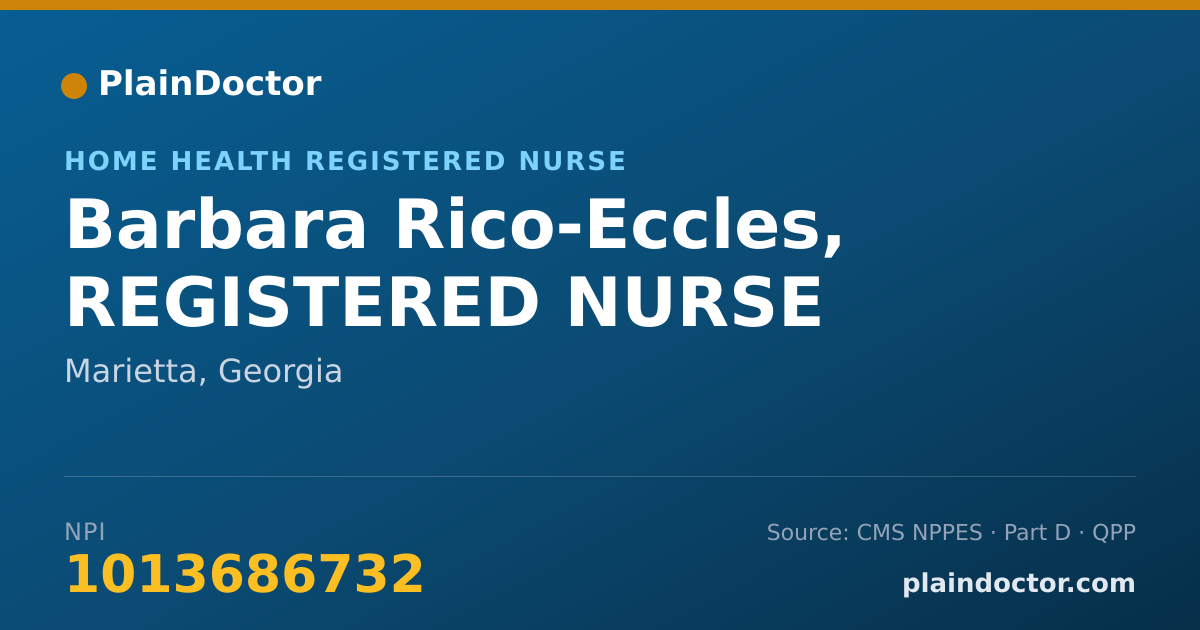 Shareable card for Barbara Rico-Eccles, REGISTERED NURSE - Home Health Registered Nurse, Marietta, GA