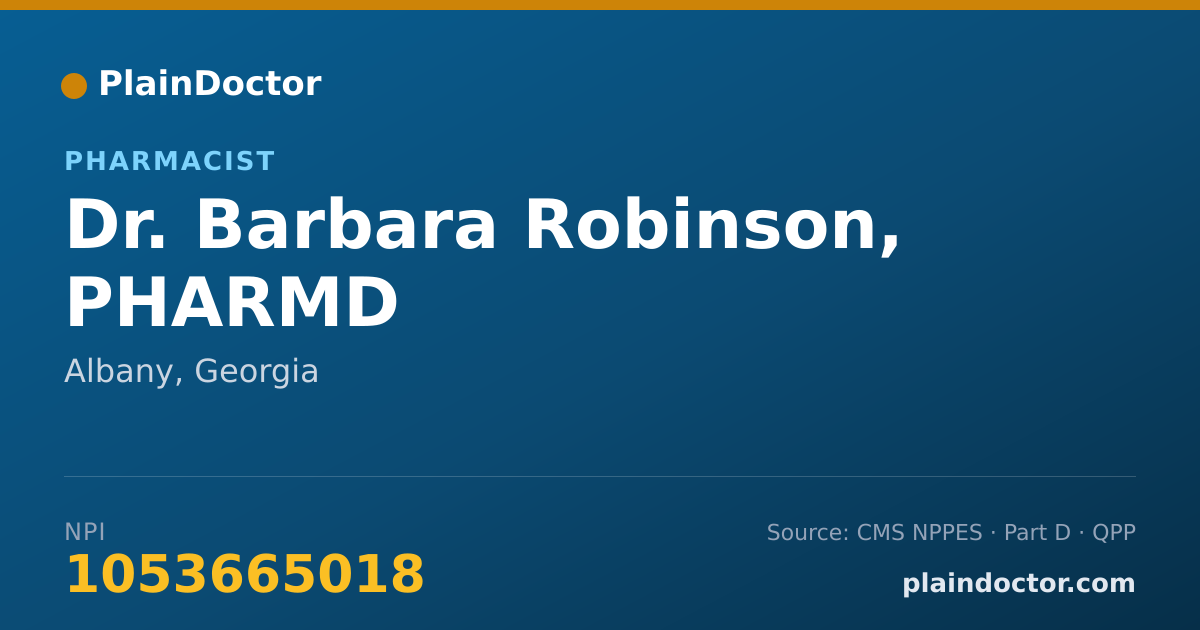 Shareable card for Barbara Robinson, PHARMD - Pharmacist, Albany, GA
