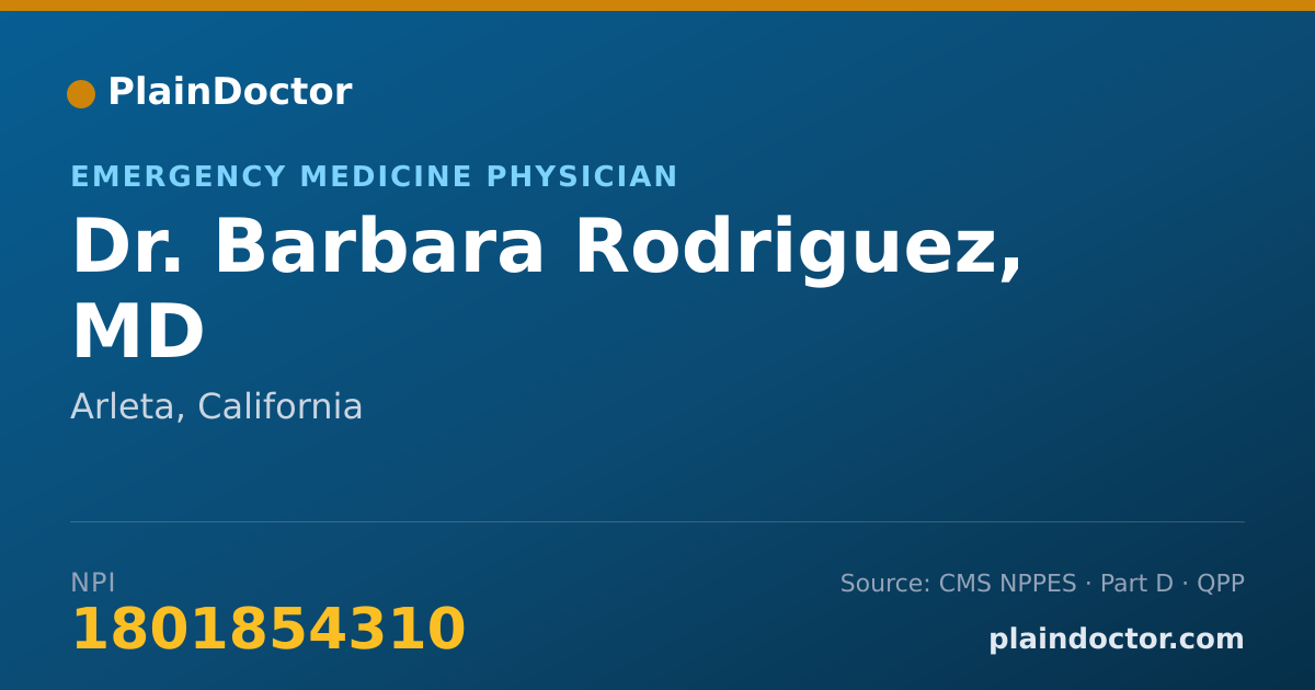 Shareable card for Barbara Rodriguez, MD - Emergency Medicine Physician, Arleta, CA