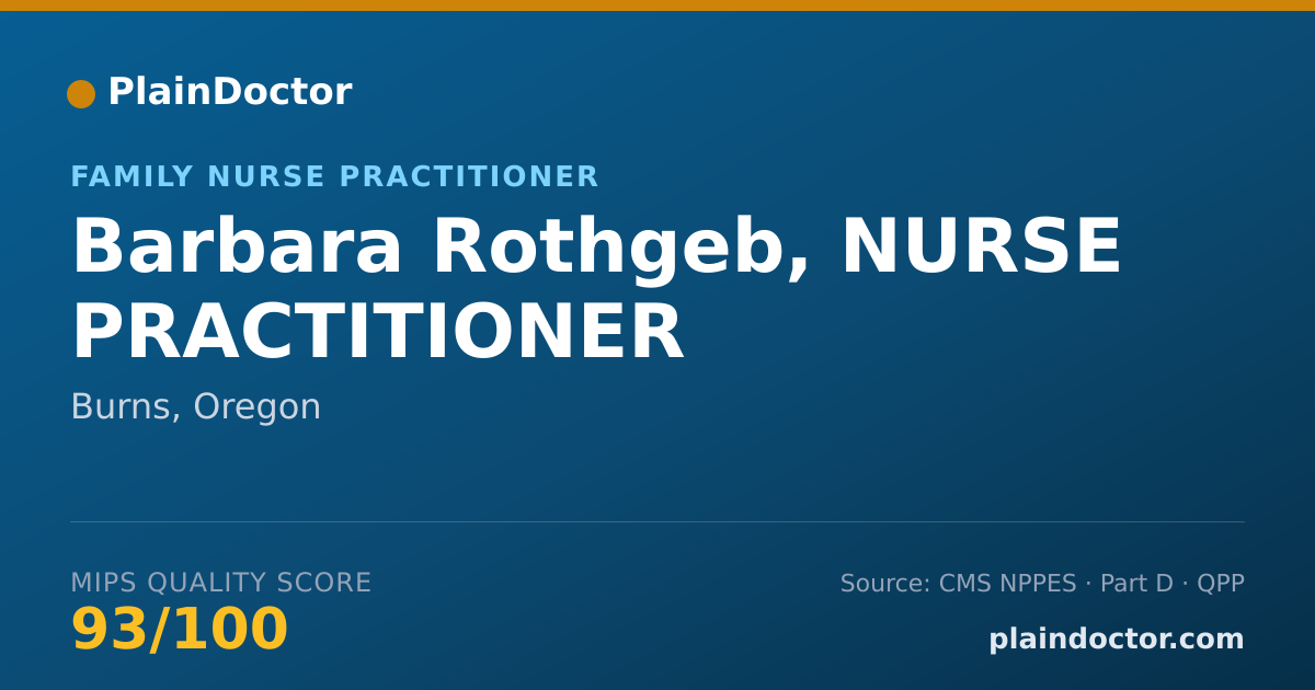 Shareable card for Barbara Rothgeb, NURSE PRACTITIONER - Family Nurse Practitioner, Burns, OR