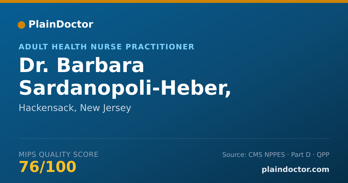 Shareable card for Barbara Sardanopoli-Heber, NP-C - Adult Health Nurse Practitioner, Hackensack, NJ