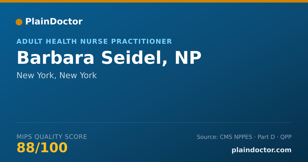 Shareable card for Barbara Seidel, NP - Adult Health Nurse Practitioner, New York, NY