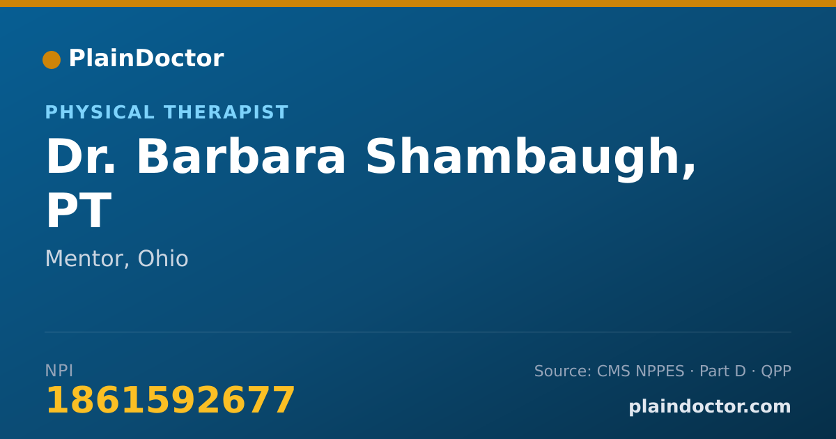 Shareable card for Barbara Shambaugh, PT - Physical Therapist, Mentor, OH