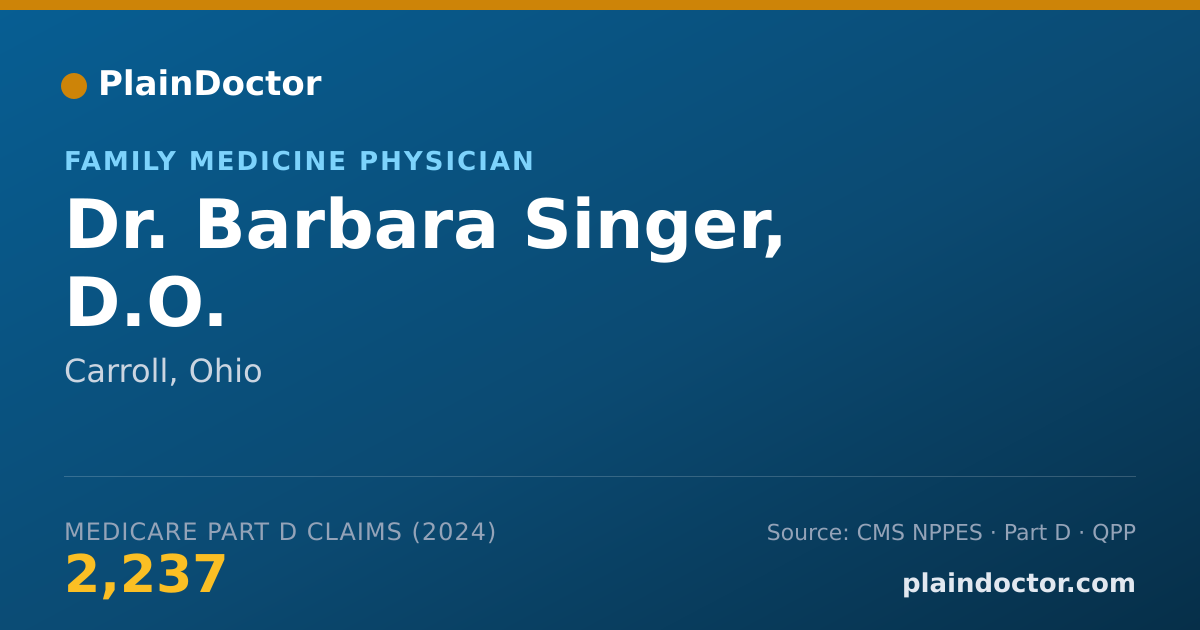 Shareable card for Barbara Singer, D.O. - Family Medicine Physician, Carroll, OH