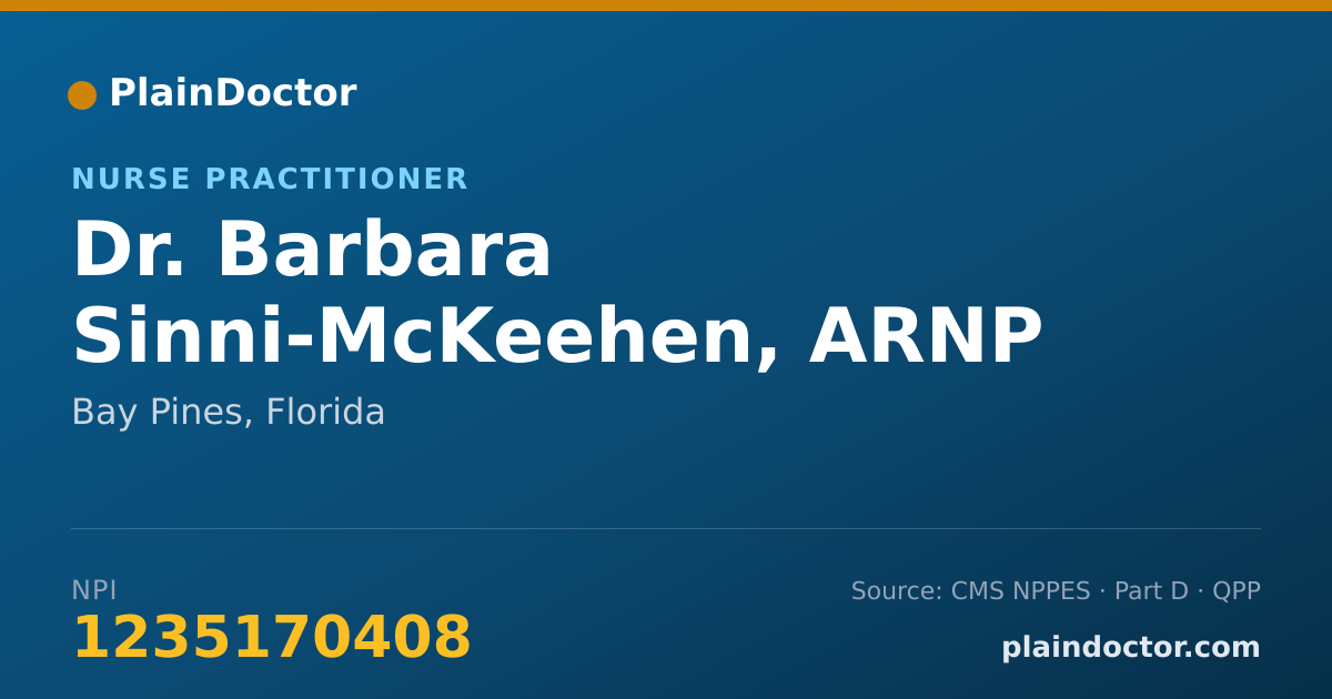 Shareable card for Barbara Sinni-McKeehen, ARNP - Nurse Practitioner, Bay Pines, FL