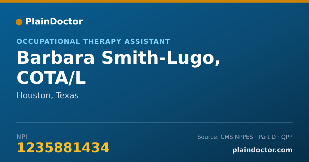 Shareable card for Barbara Smith-Lugo, COTA/L - Occupational Therapy Assistant, Houston, TX