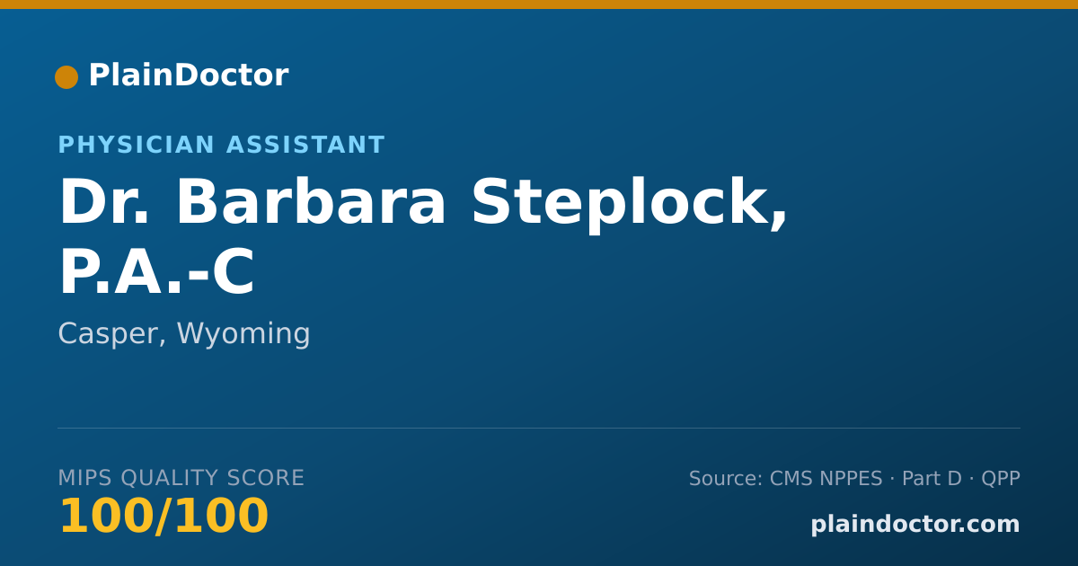 Shareable card for Barbara Steplock, P.A.-C - Physician Assistant, Casper, WY