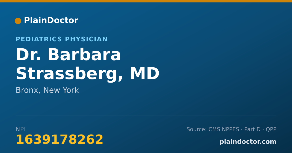 Shareable card for Barbara Strassberg, MD - Pediatrics Physician, Bronx, NY