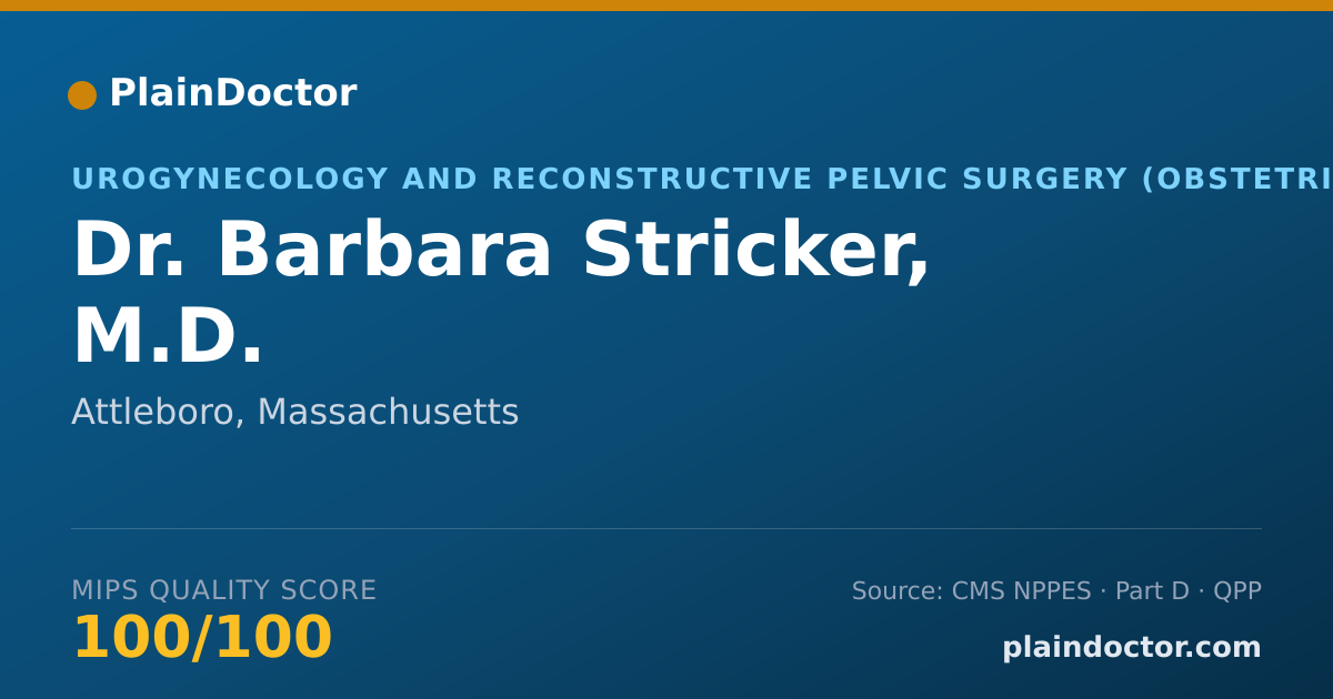 Shareable card for Barbara Stricker, M.D. - Urogynecology and Reconstructive Pelvic Surgery (Obstetrics & Gynecology) Physician, Attleboro, MA
