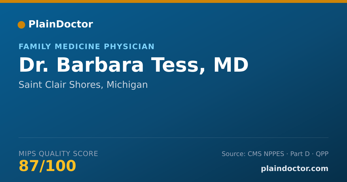 Shareable card for Barbara Tess, MD - Family Medicine Physician, Saint Clair Shores, MI