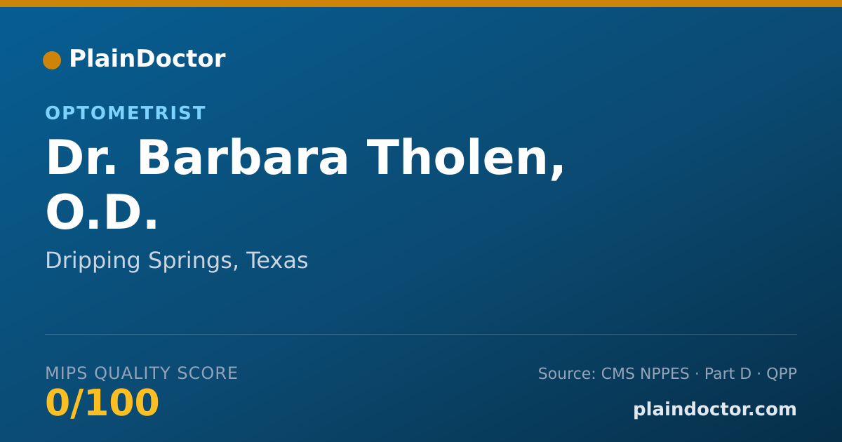 Shareable card for Barbara Tholen, O.D. - Optometrist, Dripping Springs, TX