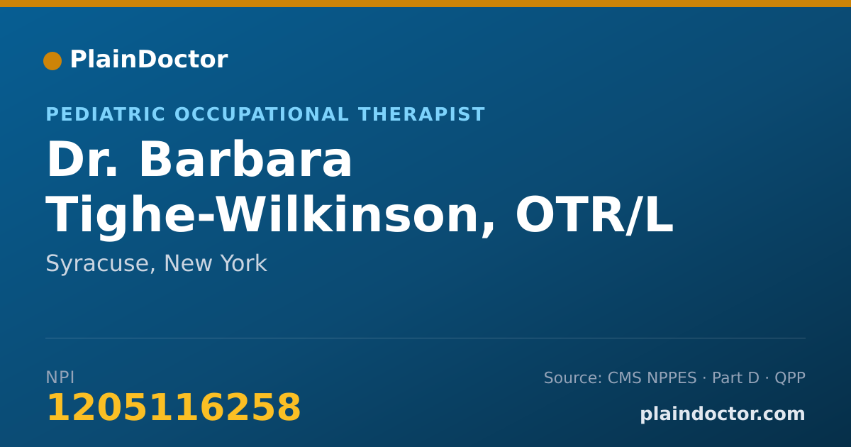Shareable card for Barbara Tighe-Wilkinson, OTR/L - Pediatric Occupational Therapist, Syracuse, NY